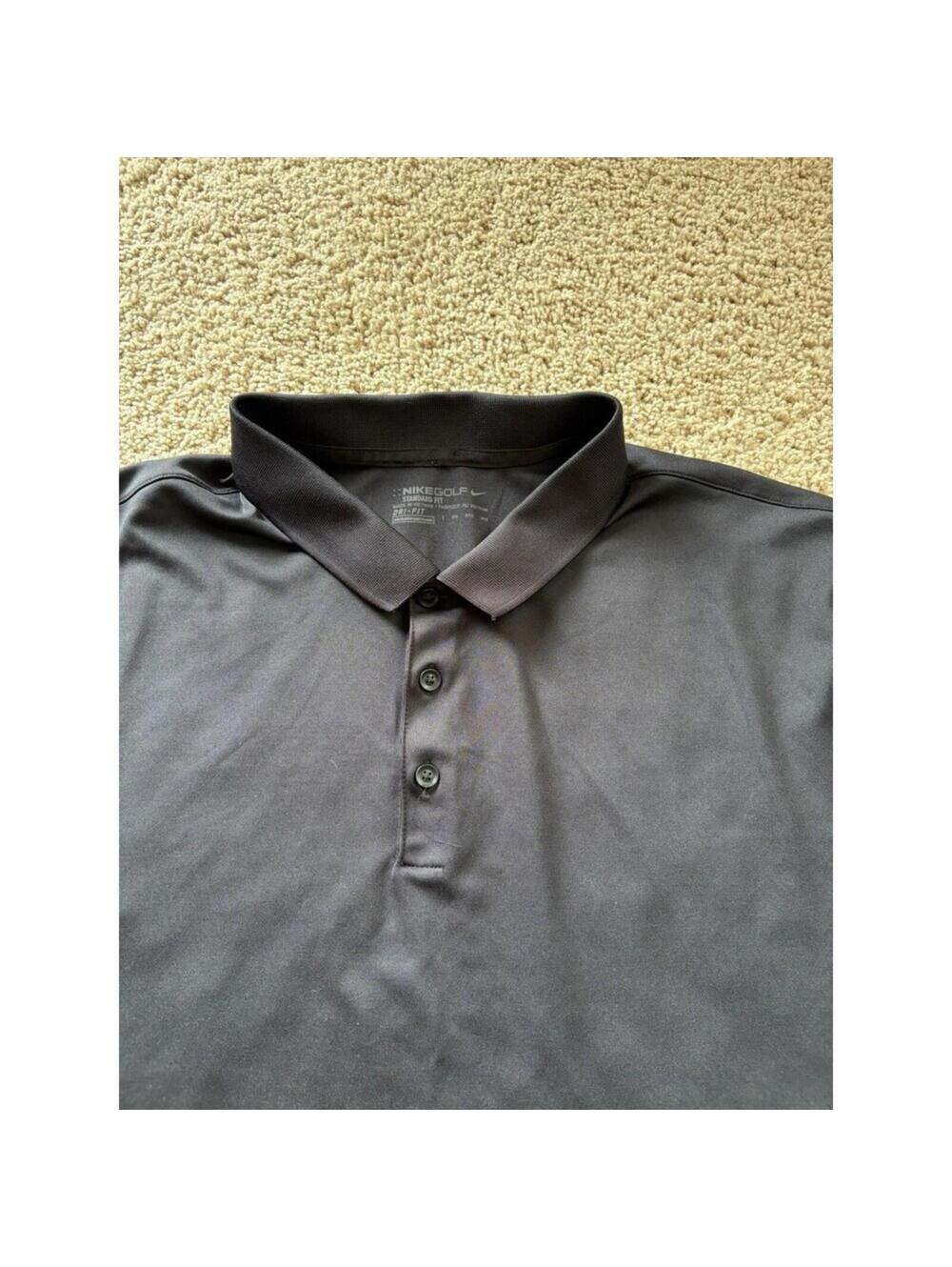 Men’s Nike Golf Short Sleeve Black Shirt 3XL Polo Standard Fit Dri-Fit EUC - Picture 5 of 8